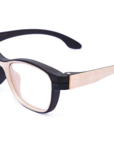 Shop Herrlicht Square Frame Glasses In Brown