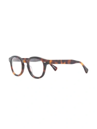 Shop Epos Round Frame Glasses In Brown