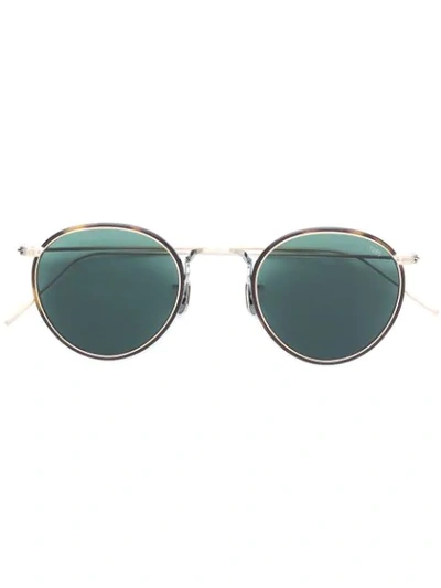 Shop Eyevan7285 Tortoiseshell Round Frame Sunglasses In Metallic