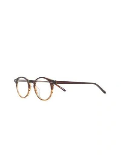 Shop Epos Round Frame Glasses In 棕色