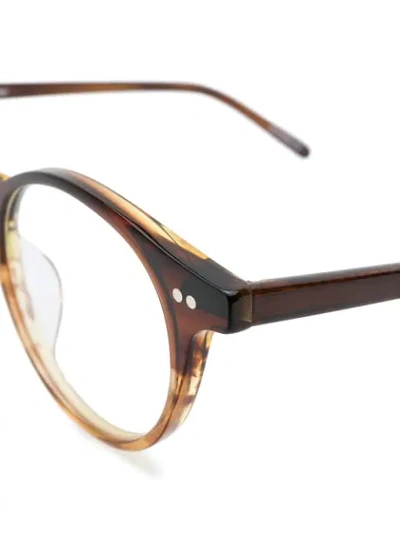 Epos Round Frame Glasses In 棕色