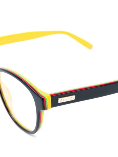 Shop Gucci Eyewear Colourblock Glasses - Black