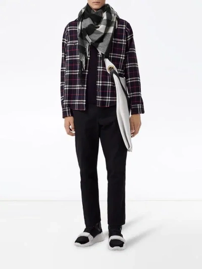 Shop Burberry The  Bandana In Check Cashmere In Black