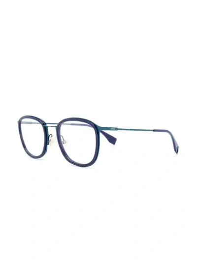 Shop Fendi Square Glasses In Blue