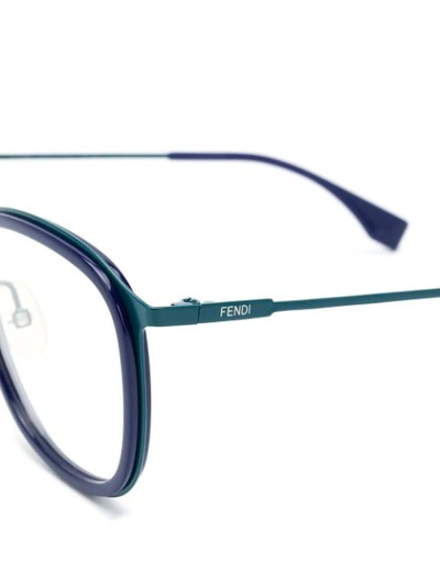 Shop Fendi Square Glasses In Blue