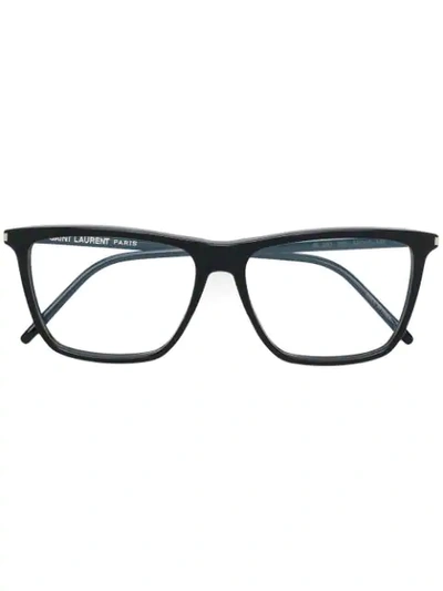 Shop Saint Laurent Eyewear Square Shaped Glasses - Black