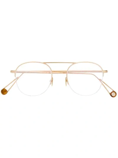Shop Ahlem Voltaire Glasses In 金色