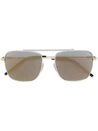 Shop Fendi Aviator Square Sunglasses In Metallic