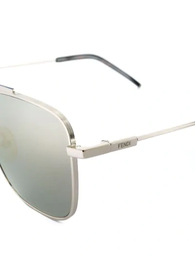 Shop Fendi Aviator Square Sunglasses In Metallic
