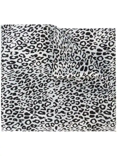 Shop Amiri Leopard Print Scarf - White