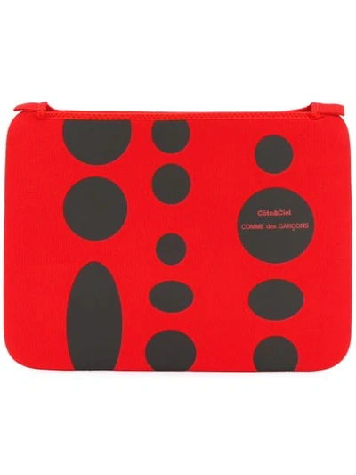 Shop Comme Des Garçons Circle Print Macbook Pro 13" Case In Red
