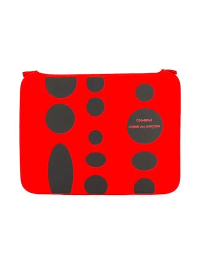 Shop Comme Des Garçons Circle Print Macbook Pro 13" Case In Red