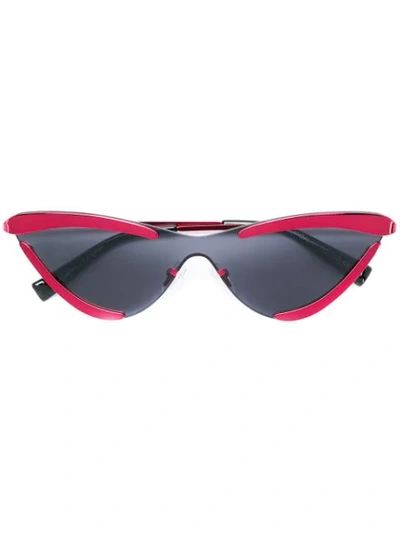 Shop Le Specs X Adam Selman The Scandal Mirrored Sunglasses In Red