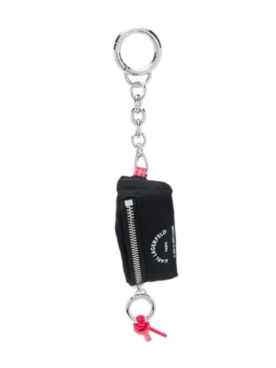 Shop Karl Lagerfeld Coin Purse Keychain In Black
