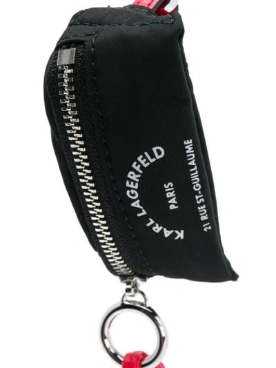 Shop Karl Lagerfeld Coin Purse Keychain In Black