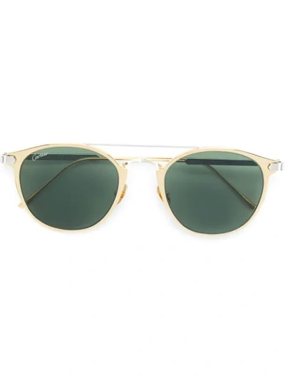 Shop Cartier C Décor Pantos-frame Sunglasses In Metallic