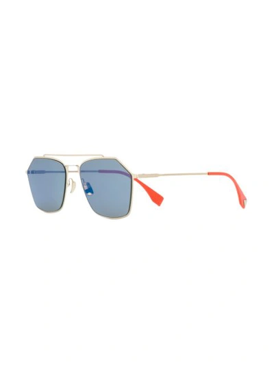 Shop Fendi Tinted Square Sunglasses In Metallic