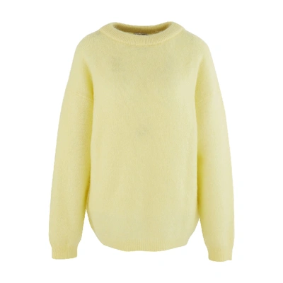 Shop Acne Studios Dramatic Mohair Wool Sweatshirt In Light Yellow