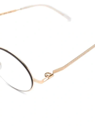 Shop Mykita X Maison Margiela Metallic Frame Glasses In Gold