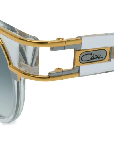 Shop Cazal Mod Framed Round Sunglasses In White