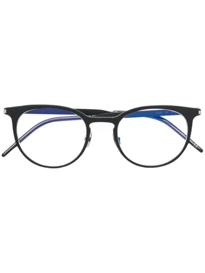 Shop Saint Laurent Eyewear Round Frame Glasses - Black