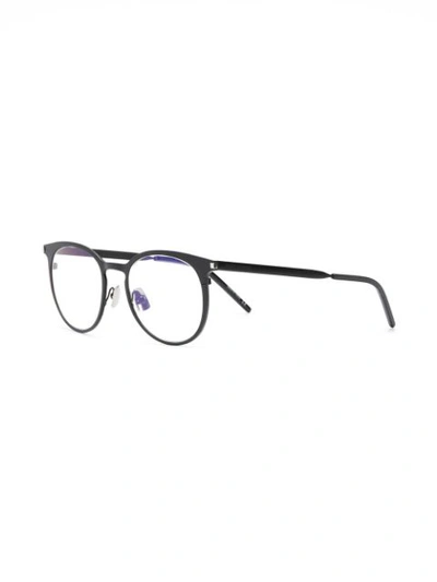 SAINT LAURENT EYEWEAR ROUND FRAME GLASSES - 黑色