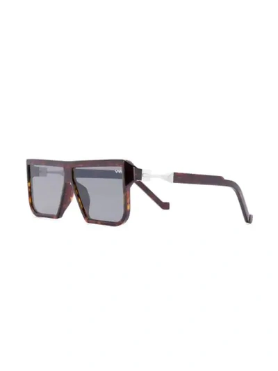 Shop Vava Tortoiseshell Square Frame Sunglasses In 棕色