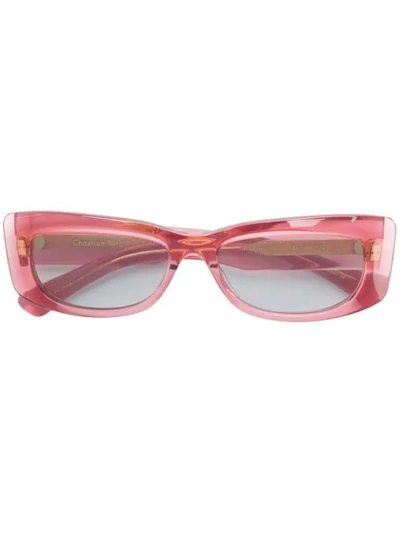 Shop Christian Roth Square Frame Sunglasses In Pink