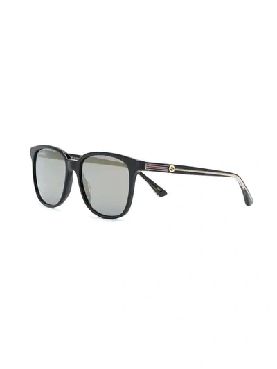 Shop Gucci Square Tinted Sunglasses In Black