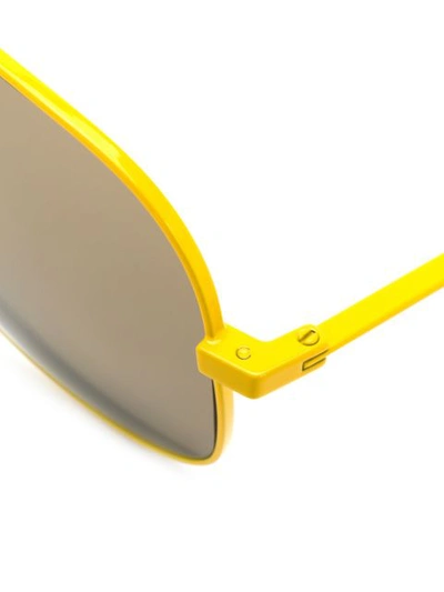 Shop Saint Laurent Classic 11 Aviator Sunglasses In Yellow