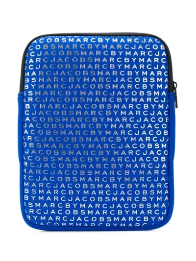 Shop Marc By Marc Jacobs Monogram Print Laptop Case In Blue