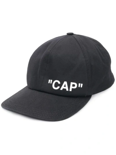 Shop Off-white Printed Cap In Black