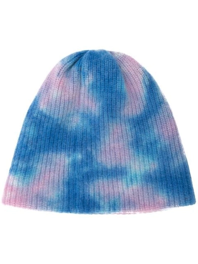 Shop The Elder Statesman Dyed Beanie Hat In Blue