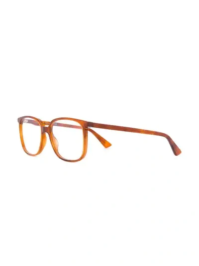 Shop Gucci Square Frame Glasses In Brown