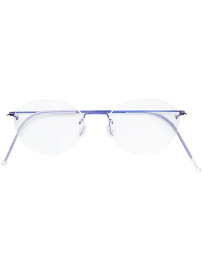 Shop Lindberg Round Frame Glasses - White