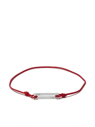 Shop Le Gramme 17/10g Cord Bracelet In Silver/red