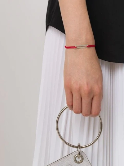 Shop Le Gramme 17/10g Cord Bracelet In Silver/red