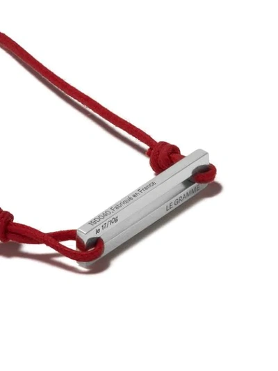Le Gramme 17/10g Cord Bracelet In Silver/red