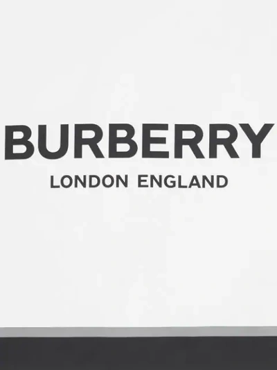 Shop Burberry Montage And Logo Print Silk Scarf In White