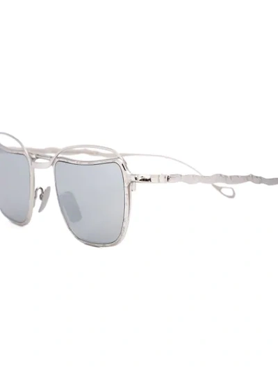 Shop Kuboraum Tinted Lense Sunglasses In Silver