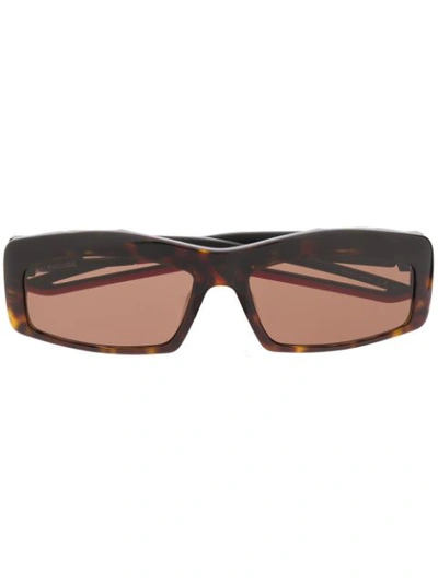 Shop Balenciaga Hybrid Rectangle Sunglasses In Black