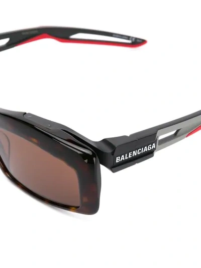 Shop Balenciaga Hybrid Rectangle Sunglasses In Black