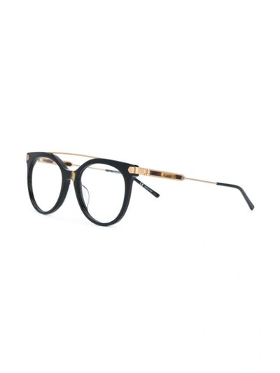 Shop Calvin Klein 205w39nyc Round Frame Glasses In Brown