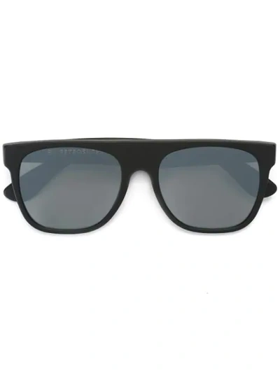 Shop Retrosuperfuture 'flat Top Zero' Sunglasses - Black