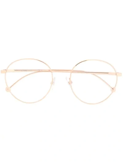 Shop Fendi Round Frame Glasses In Gold