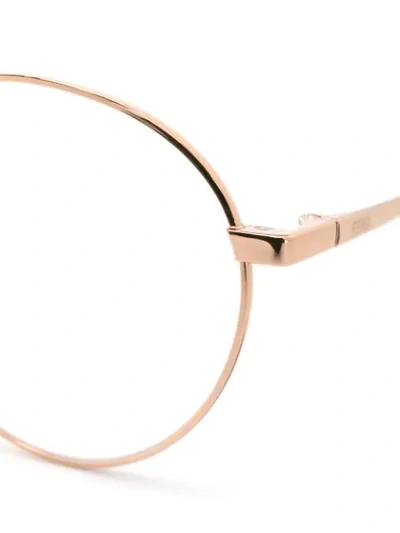 Shop Fendi Round Frame Glasses In Gold