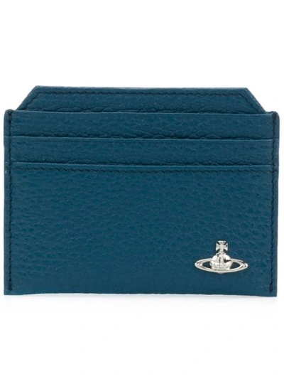 Shop Vivienne Westwood Front Logo Embellished Cardholder - Blue