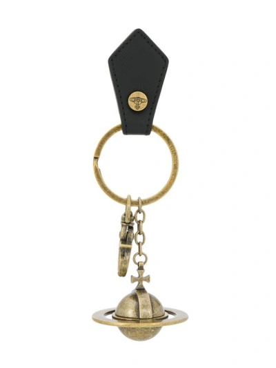 Shop Vivienne Westwood Orb Keyring In Gold