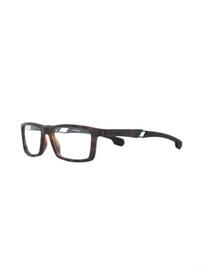 Shop Carrera Rectangular Frame Optical Glasses In Brown