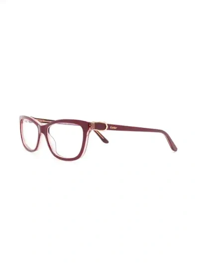 Shop Cartier Square-frame Glasses In Red